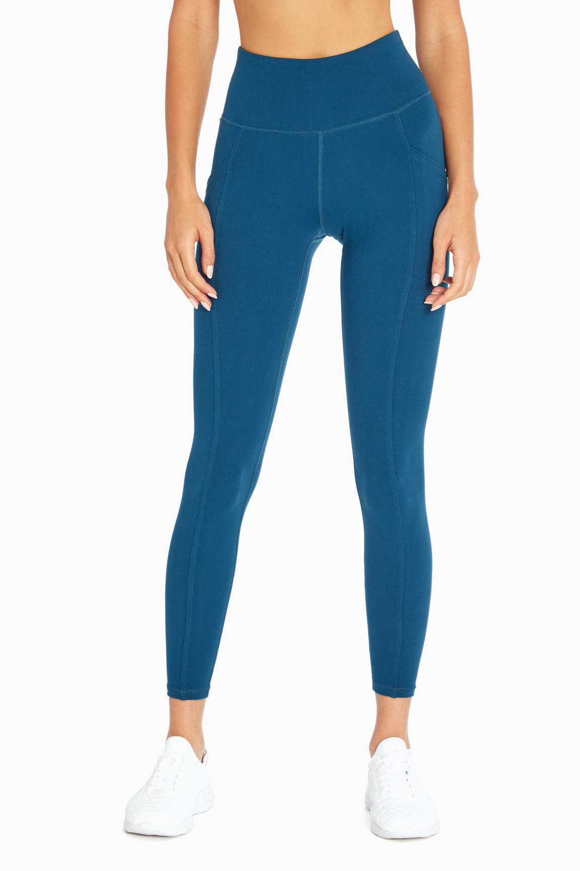LA7 Women's Stash Pocket High-Rise Four-Way Stretch Legging Blue (Medium)