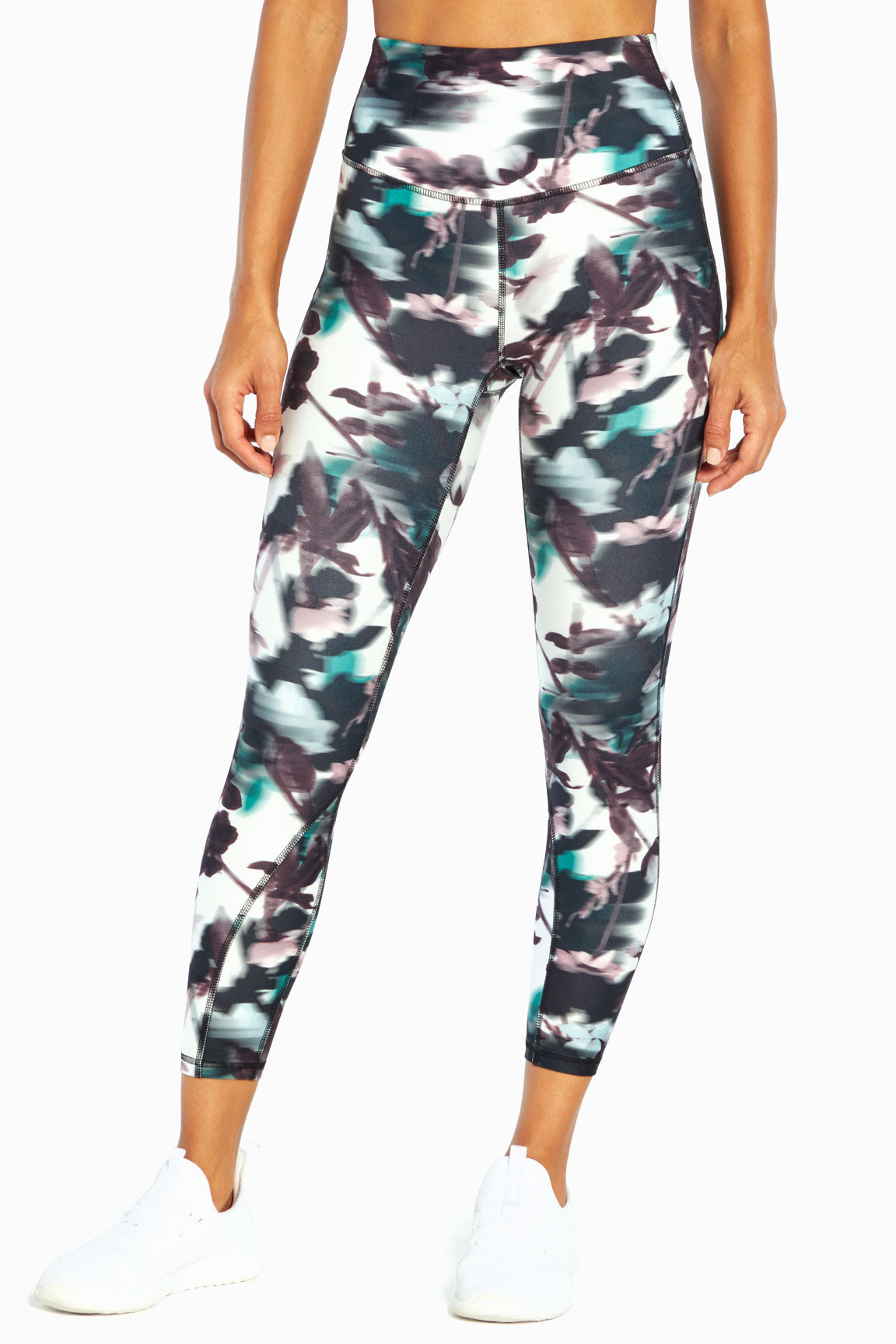 New MARIKA High Waisted Leggings In Summer Watercolor Abstract Print Small  S