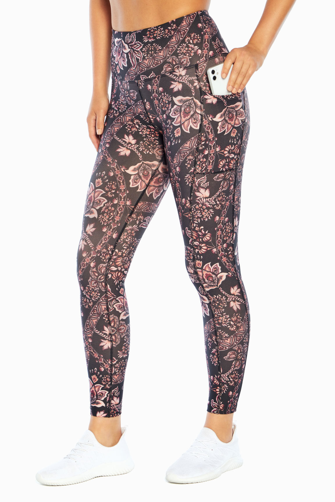  Marika High Rise Mid-Calf Pocket Legging, Crepe Flowers, Small  : Clothing, Shoes & Jewelry